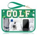 Clear Golf Makeup Bag with Chenille Letter Patch