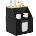 2-Tier Acrylic Face Towel Holder with Bamboo Lid