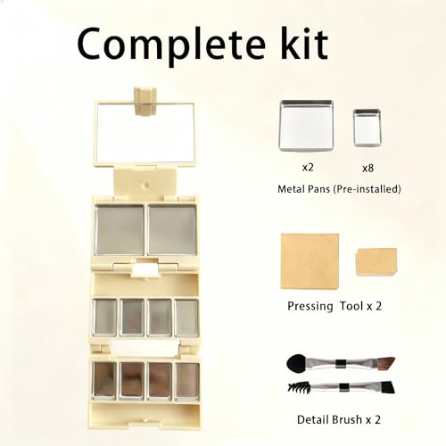 Mini Foldable Magnetic Makeup Palette - 2-Pack with Mirror & 10 Pans