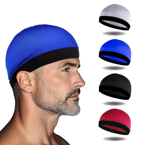 Tyqour 4pc Silky Wave Cap for Men – Satin Durag Sleep Cap