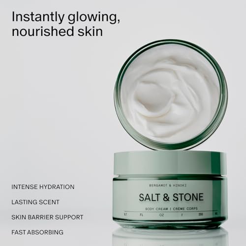 Salt & Stone Body Cream for Women & Men Bergamot & Hinoki 6.7 fl oz - Hydrating & Scented