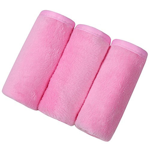 Lifaith Microfiber Makeup Removal Cloths Ultra Soft Facial Cloths, Pack Of 3, 12 x 12-Inch, Pink