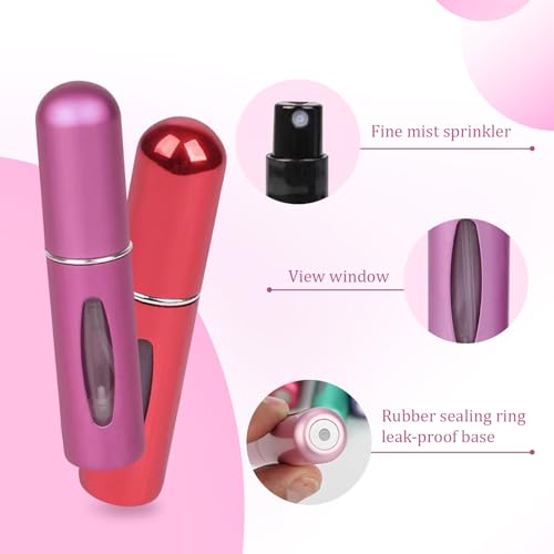 12-Pack 5ml Refillable Perfume Atomizer Bottles for Travel