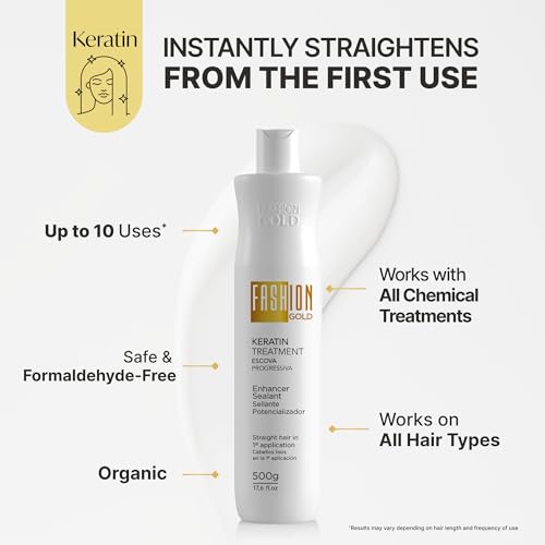Fashion Gold Progressiva Keratin Hair Treatment 500g – Formaldehyde-Free Brazilian Smoothing