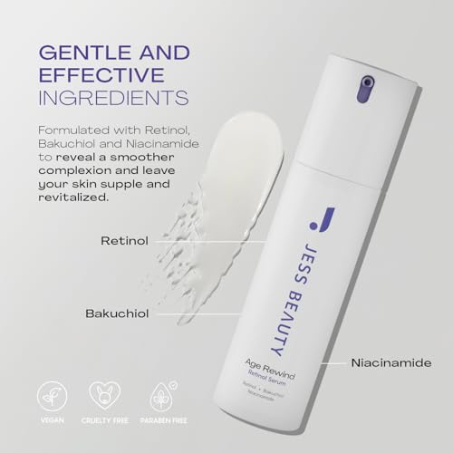 JESS BEAUTY | Age Rewind Skin Care Retinol Cream Centella Asiatica & Hyaluronic Acid | Retinol Night Face Cream Moisturizer 1 fl. oz