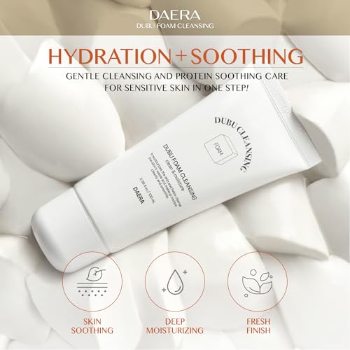 DAERA DUBU Foaming Cleanser 100ml, Hydrating & Moisturizing, Soothing for Sensitive Skin, Hyaluronic Acid, One Step Cleasing, Panthenol & Soy Ferment Extract, Korean Facial Cleanser