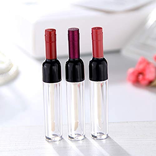10 Pcs 5ml Wine Bottle Lip Gloss Tubes with Wand - Clear