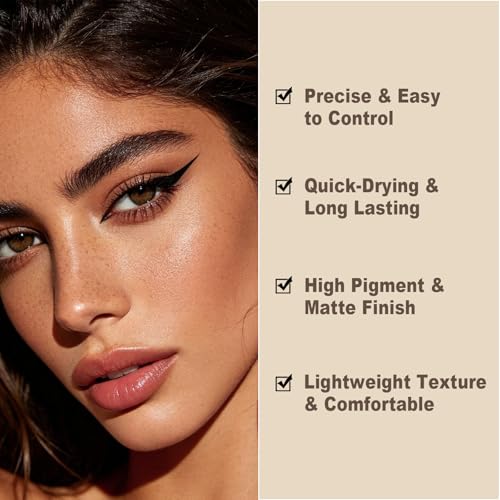 Ultra Thin Liquid Eyeliner Felt Tip 0.01mm Waterproof Black 2pcs