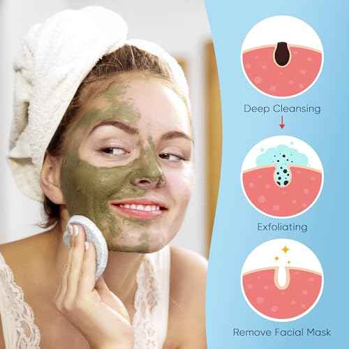 GAINWELL 50-Count Heart Shape Compressed Facial Sponges for Daily Facial Cleansing and Exfoliating, 100£¥ Natural Cosmetic Spa Sponges for Makeup Remover, White