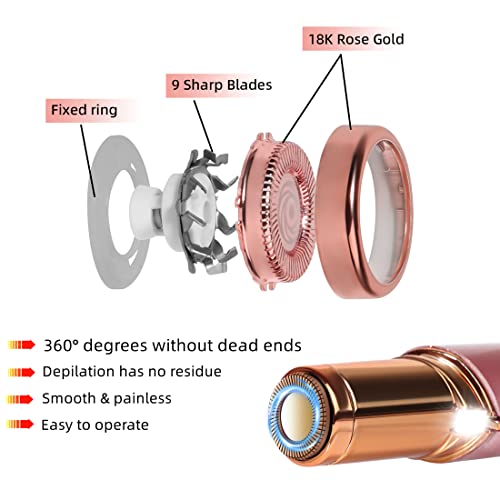 Facial Hair Remover Replacement Heads for Finishing Touch Flawless Gen 1 - 4 Pcs Rose Gold