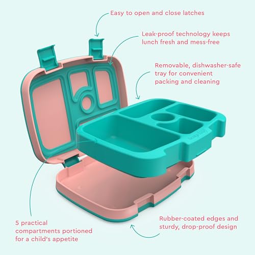 Bentgo Kids Prints Leak-Proof, 5-Compartment Bento-Style Kids Lunch Box - Ideal Portion Sizes for Ages 3-7, Durable, Drop-Proof, Dishwasher Safe, & Made with BPA-Free Materials (Llamas)