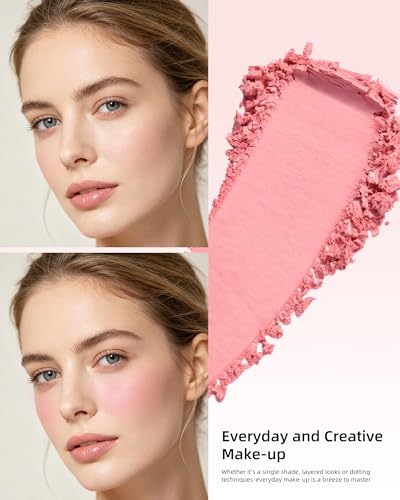 Matte Blush Palette - Light Pink Powder for Cheeks