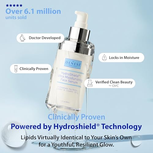 Dr. Denese SkinScience HydroShield Ultra Face Serum 1.7 oz ? Retinol & Ceramide Formula for Deep Moisture, Smooth Radiant Skin, Fine Line Care, Barrier Support ? Dermatologist Tested & Cruelty Free