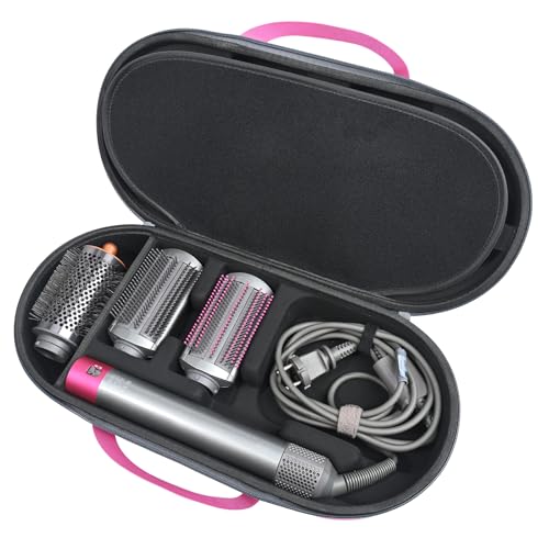 RLSOCO Hard Case for Dyson Airwrap i.d./Airwrap Co-anda2x Multi-Styler and Dryer - Fits 4pcs Long Barrels or Short Barrels - Pink (Case Only,Hair Styler is not Included)