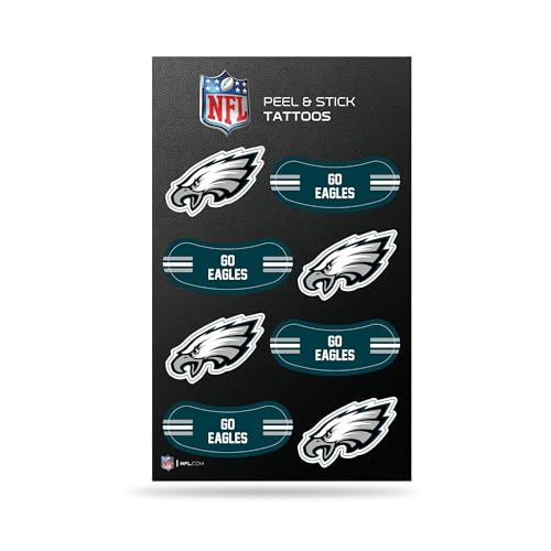 Rico Industries NFL Footbal Peel & Stick Temporary Tattoos - Eye Black - Game Day Approved!