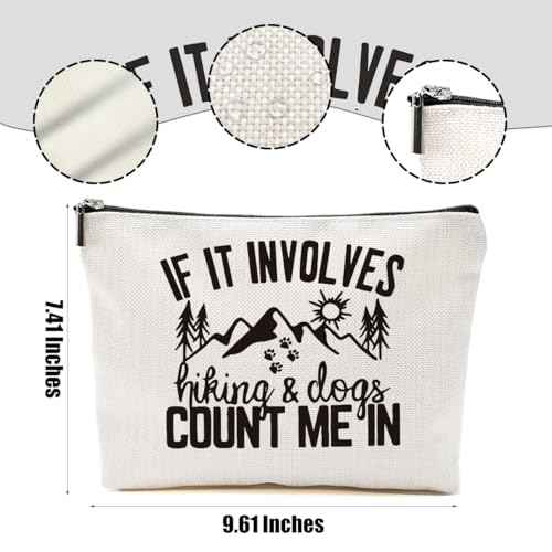 Hiking Gifts Camping Gifts Forest Funny Makeup Bag Cosmetic Bag Zipper Pouch Christmas Thanksgiving Birthday Travel Gifts Dog Mom Gifts for Travelers Women Bestie Friend Nature Lover Sister