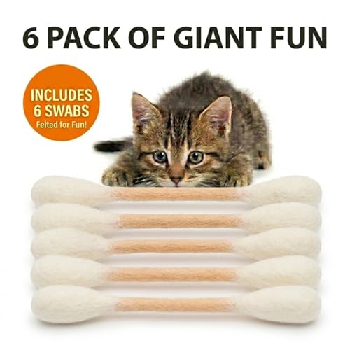 Glaciart One Catnip Cat Toys - 6 Pack Wool Swabs