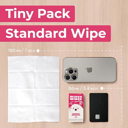 MOONIES Compact Travel Makeup Remover Wipes 99% Water & Aloe