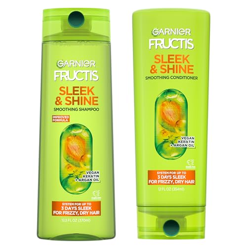 Garnier Fructis Sleek & Shine Shampoo & Conditioner Set - 72hr Frizz Control