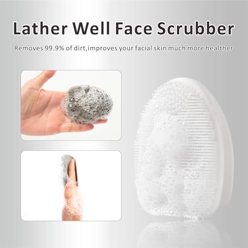 Silicone Face Scrubber 2-Pack, Manual Facial Exfoliator Brush