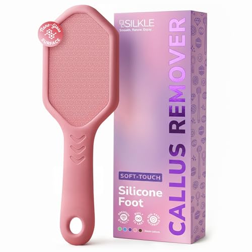 SILKLE Nano Glass Foot File & Callus Remover with Non-Slip Grip - Pink
