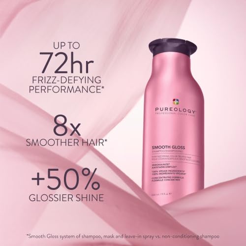 Pureology Smooth Gloss Sulfate-Free Shampoo 33.8 Fl Oz - Frizz Control & Shine