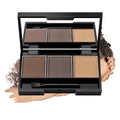 3-Color Waterproof Eyebrow Powder Palette with Mirror & Brush