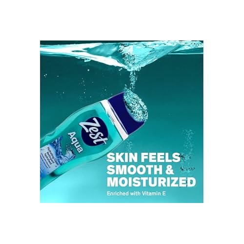 Zest Hydrating Body Wash - Aqua - Moisturizing Body Wash for Men and Women - Bath Soap with Vitamin E - Gentle Paraben Free Formula - 18 oz.