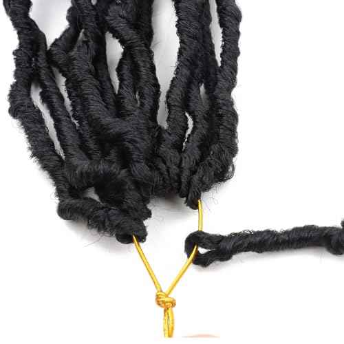 LMZIM 26 Inch Soft Locs Crochet Hair 7 Packs Faux Locs Crochet Hair Pre Looped Goddess Locs Crochet Braids Hair For Black Women 1B