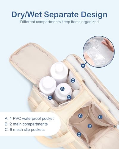 TOPDesign Travel Toiletry Bag for Women, Large Puffer Makeup Organizer