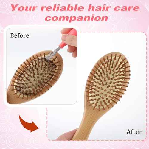 Hairbrush Cleaner Tool Set, 4 PCS Hair Brush Cleaner Rake Comb Cleaning Brush Mini Comb Cleaner Hairstylist Essentials Embedded Tool for Home and Salon Use Removing Hair Dust (4 Style)