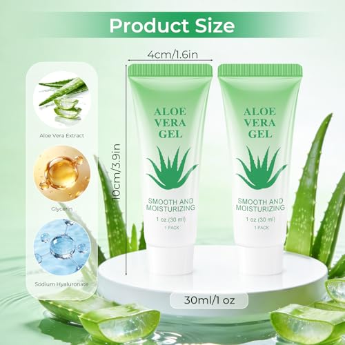 Travel Size Aloe Vera Gel - 30 Mini Packs for Hydration & Soothing