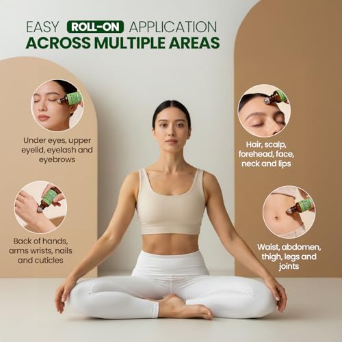 Organic Castor Oil Roll-On - Cold Pressed, Hexane Free, 1 fl oz