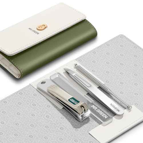 MR.GREEN Colorful Manicure Set Practical Pedicure Kits Nail Clippers Personal Care Tools Facial Hair Scissors with Fashion Case (Mr-6681 Green)