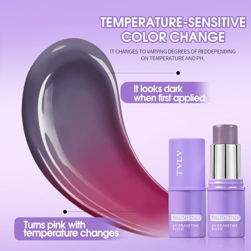 pH Blush Stick Multi-Use, 2pcs Hydrating Cream Blush for Cheeks, Eyes & Lips