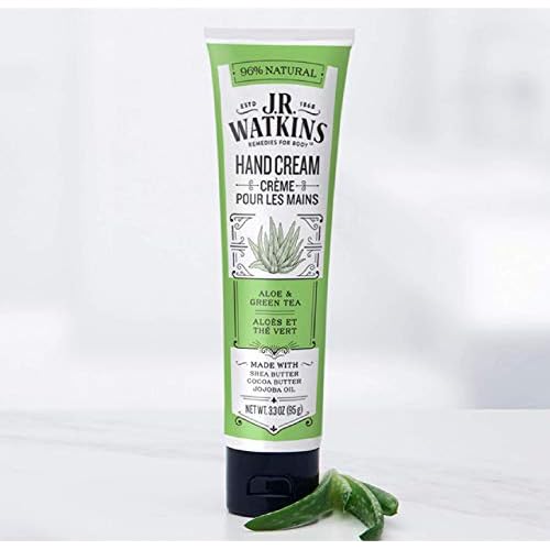 J.R. Watkins Body Cream, Aloe & Green Tea, 3.3-Ounce Tubes (Pack of 4)