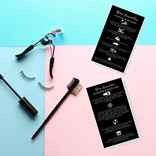 Brow Lamination Aftercare Cards 50 Pack 2x3.5" Business Size