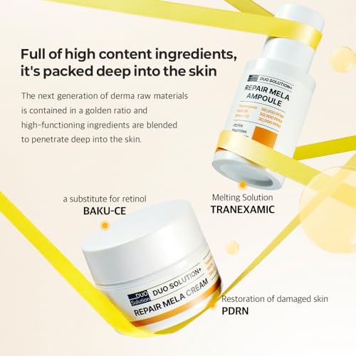 Tranexamic Acid 5% + Niacinamade 5% + Baku-CE 3% Cream, Repair Mela Cream - Tranexamic acid 50,000ppm, Niacinamade 50,000ppm, bakuchiol 30,000ppm, PDRN, Peptides, Hyaluronic