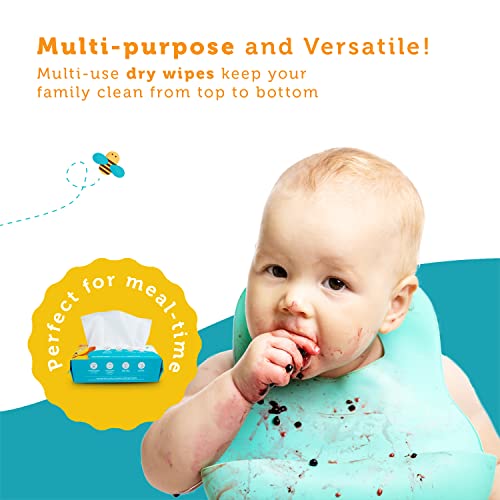 Whoopsie Wipes 100% Pure Cotton Dry Baby Wipes - Ultra Soft & Chemical-Free