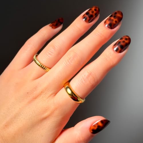 Glamnetic Tortoiseshell Press On Nails - Short Round 30 Set