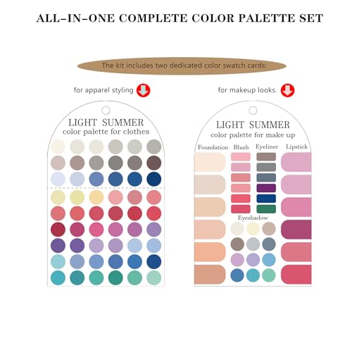12-Season Color Palette Cards Set for Clothes & Makeup