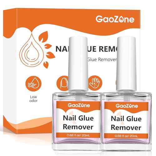 Gel Nail Glue Remover for Nails - Press On Nail Remover Easy Removal Debonder for Glue on Nail Tips, Remove for Fake Nails Tips Solid Glue, 2Pack, 1.35 fl oz/ 40 ml