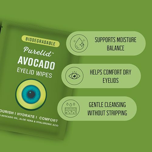 100 Biodegradable Avocado Eyelid Wipes for Gentle Cleansing