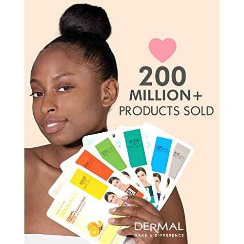 DERMAL 32 Combo Pack Made in Korea Facial Mask ? 20+ Years of K-Beauty Experience, Premium Quality Korean Sheet Masks for Daily Skincare Routine