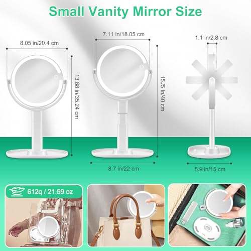 20X/1X LED Makeup Mirror with Lights & Phone Holder