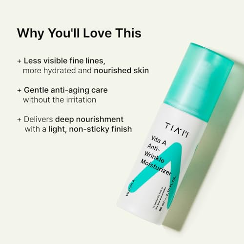 TIAM Vita A Anti-Wrinkle Moisturizer, 2.7 fl oz, Lightweight Moisturizing Cream for Firming, Soft and Glowy Skin, Korean Skin Care