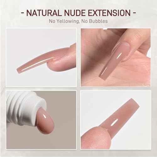 GAOY Crystal Poly Gel, 60g Nail Extension Enhancement Builder Gel, for Beginner & Professional Nail Art Salon DIY at Home, Nude 03