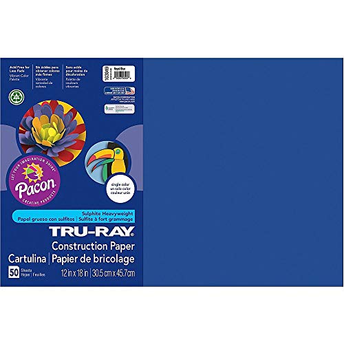 Tru-Ray® Construction Paper, 50% Recycled, 12" x 18", Royal Blue, Pack Of 50