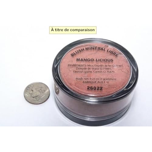 Deep Coral Pink Mango Orange Shade Loose Mineral Highlighter Blush Powder, Matte Finish, Talc & Paraben Free, 7 grams, No Animal Testing & Cruelty Free