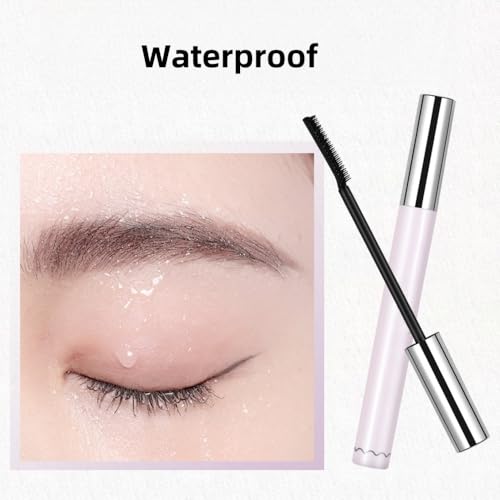 Waterproof Mascara with Comb Brush, Black Mascara, Natural Look, Long-Lasting Hold, Lengthening, Smudge-Proof, No Clumping